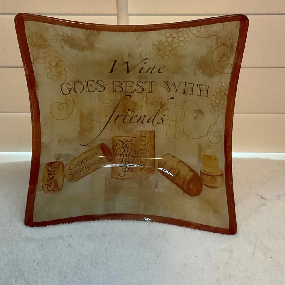 Decorative Wine-Themed Glass Vase